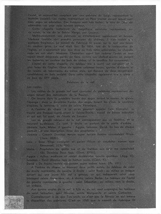 Peinture monumentale : extrait de fascicule destiné aux touristes, page 21, troisième couche picturale