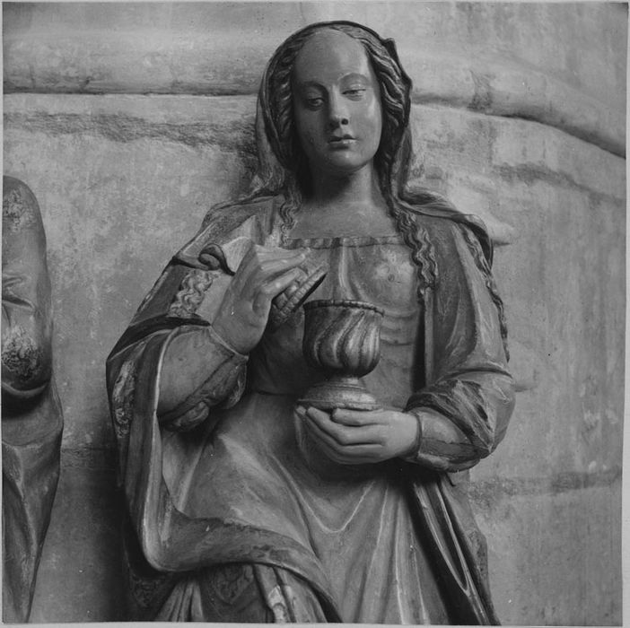 Statue : Marie-Madeleine, après restauration, détail