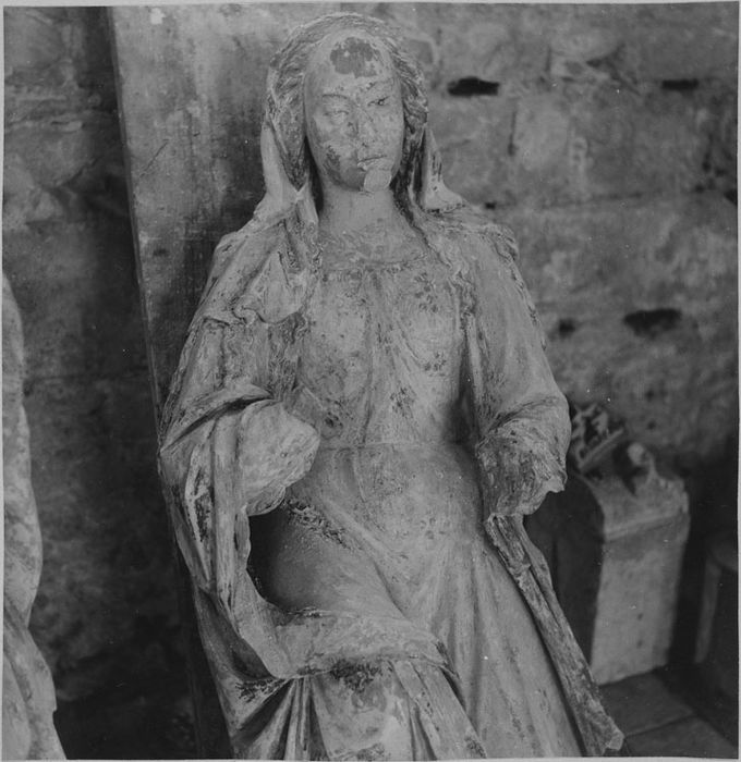 Statue : Marie-Madeleine, pendant restauration, détail
