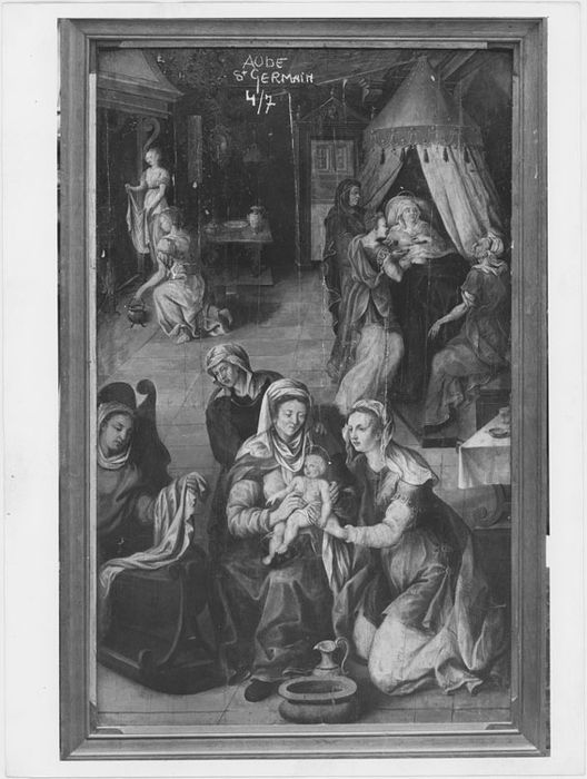 volet du retable : Naissance de la Vierge, avant restauration (1967)