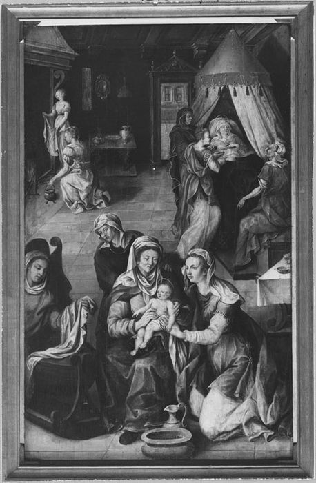 volet du retable : Naissance de la Vierge, après restauration (1967)