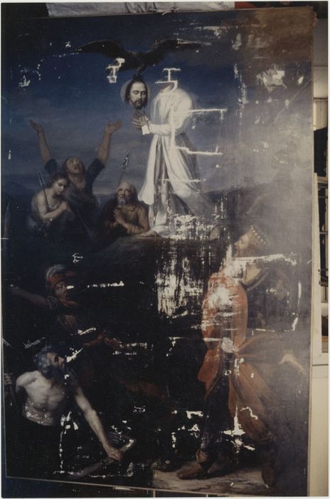 Tableau : Martyre de saint Lupien, avant restauration