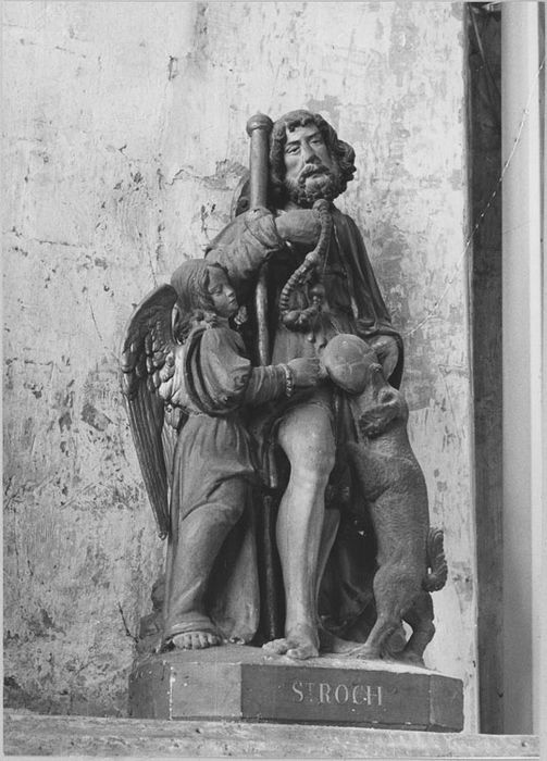 Groupe sculpté : Saint Roch