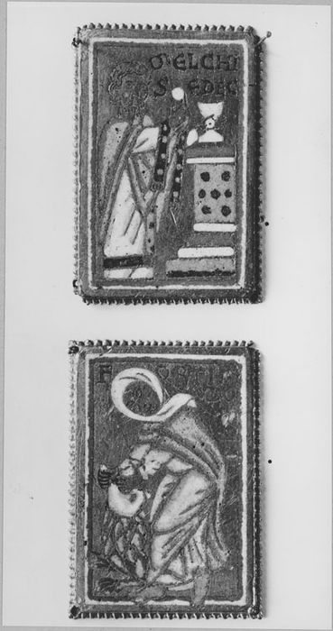 châsse de saint Bernard, plaques émaillées (Melchisedec ; personnage)