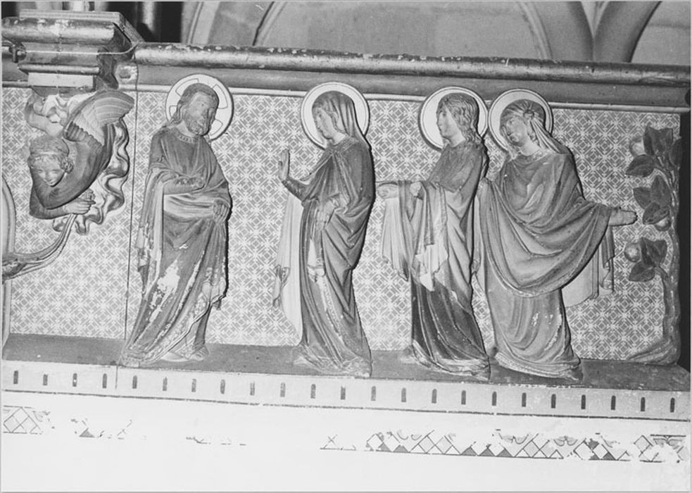 Autel, tabernacle, retable, exposition, détail