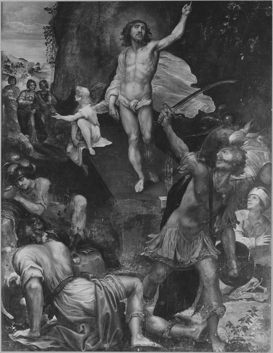 Tableau : Résurrection du Christ, avant restauration