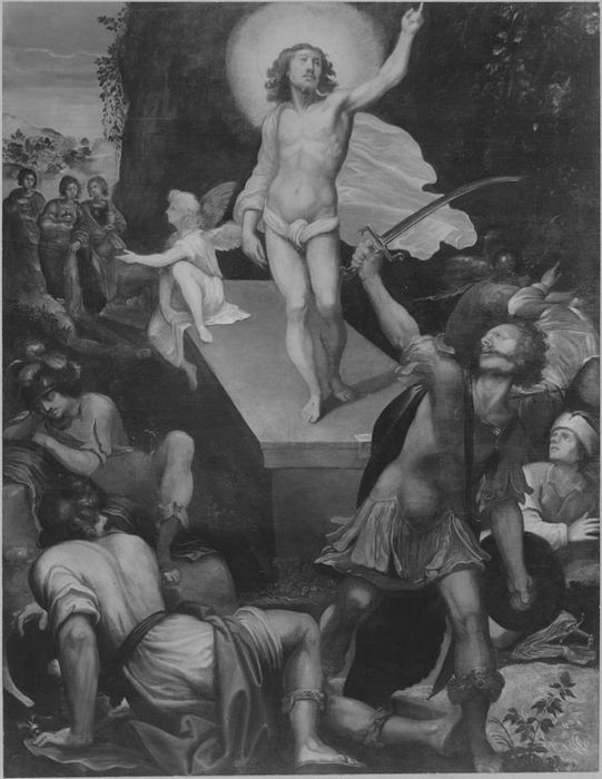 Tableau : Résurrection du Christ, après restauration