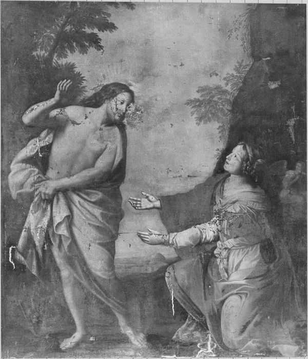 Tableau : Apparition à Marie-Madeleine, avant restauration