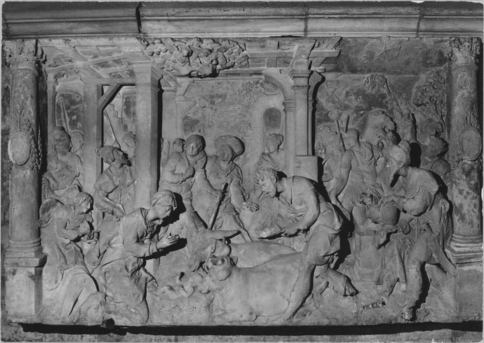 Haut-relief : Adoration des Mages et des bergers