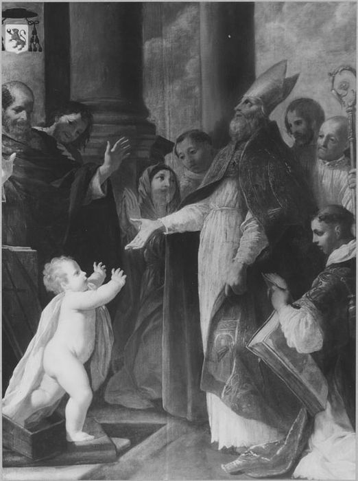 Tableau : Saint Claude ressuscitant un enfant, après restauration