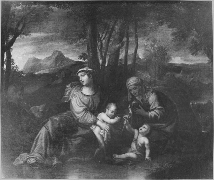 Tableau : Vierge et l'Enfant Jésus, avec sainte Élisabeth et saint Jean-Baptiste enfant