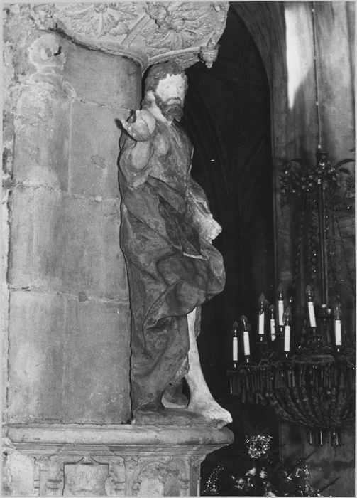 Statue : Saint Jean-Baptiste, après restauration (1973), vue de profil