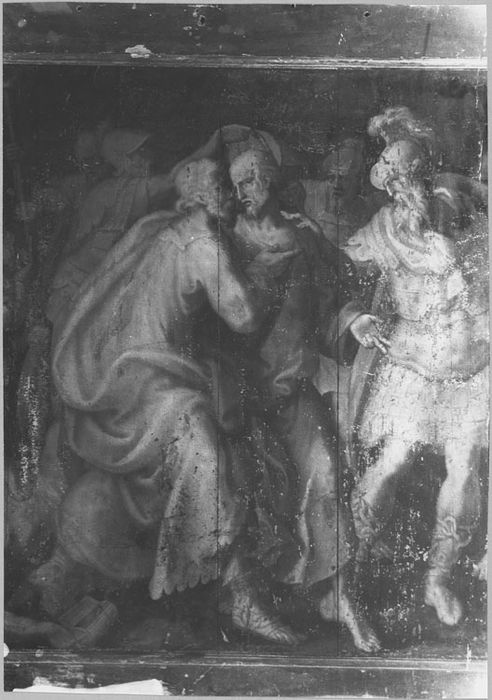 tableau : Le baiser de Judas, avant restauration