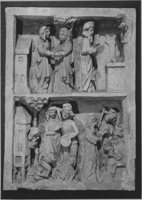 BAS RELIEFS : LA VISITATION, SAINT JOACHIM AU TEMPLE, saint Jean-Baptiste devant Hérode et emprisonné, exposition « L’Art en Champagne au Moyen-Âge », cat. N°50 - © Ministère de la Culture (France), Médiathèque du patrimoine et de la photographie, diffusion RMN-GP
