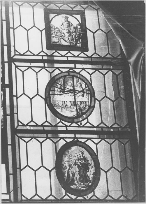 VITRAUX, n°9, vue partielle : Saint Jean-Baptiste, Repas chez Lazare, Vierge à l’Enfant au croissant et donateur - © Ministère de la Culture (France), Médiathèque du patrimoine et de la photographie, diffusion RMN-GP