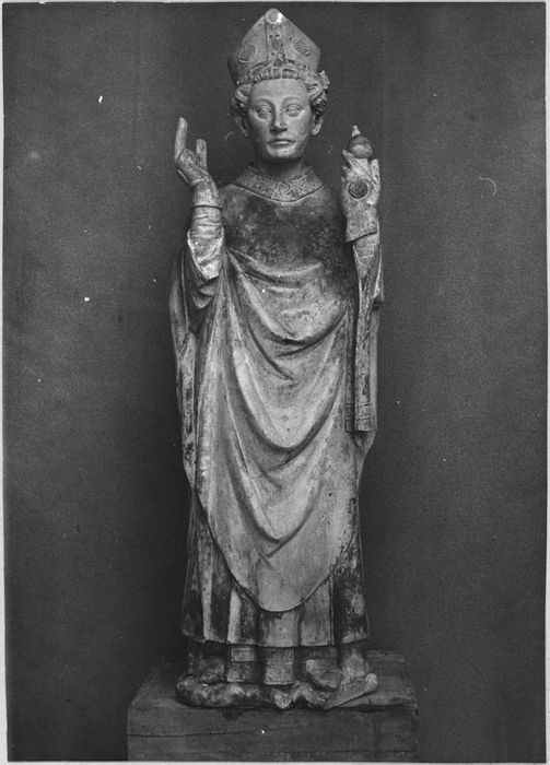 Statue : Saint Clair (?), après restauration par Chiquet en 1976