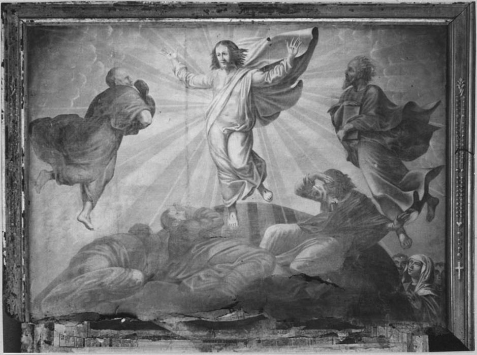 Panneau peint : Transfiguration, avant restauration