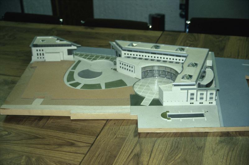 Maquette d'un projet architectural : Ecole nationale de la Magistrature et nouveau palais de Justice