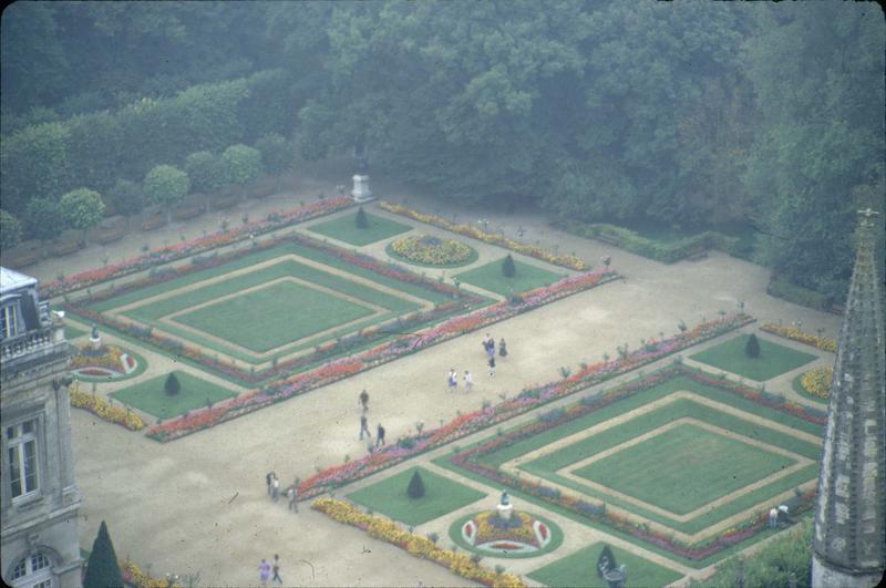 Vue aérienne des jardins de l'archevêché