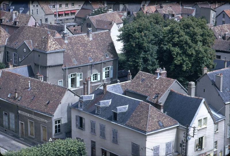 Vue aérienne sur les toits de la ville