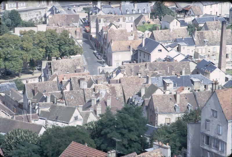 Vue aérienne sur les toits de la ville