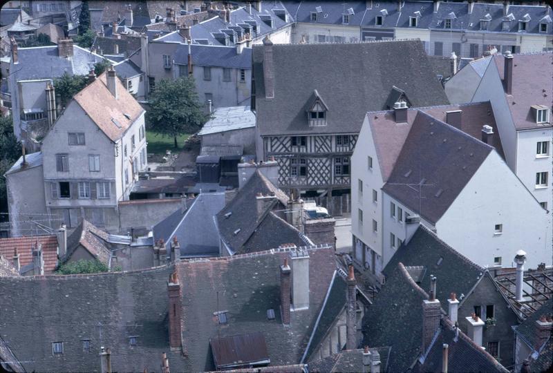 Vue aérienne sur les toits de la ville