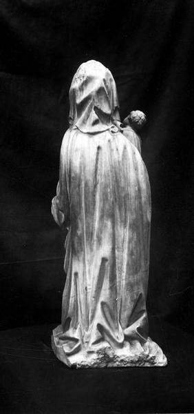 statuette : Vierge à l'Enfant, vue générale de dos