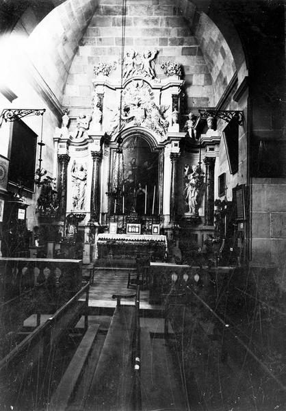 retable d'une chapelle du collatéral sud, tableau : Le Couronnement de sainte Thérèse par le Christ, vue générale