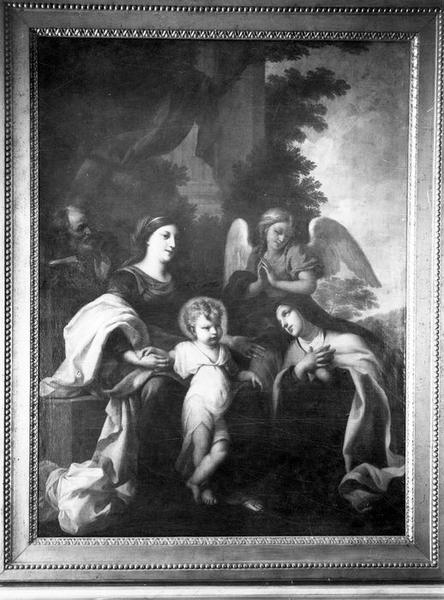 tableau : La Sainte Famille avec un ange et sainte Thérèse, vue générale - © Ministère de la Culture (France), Médiathèque du patrimoine et de la photographie (objets mobiliers), tous droits réservés