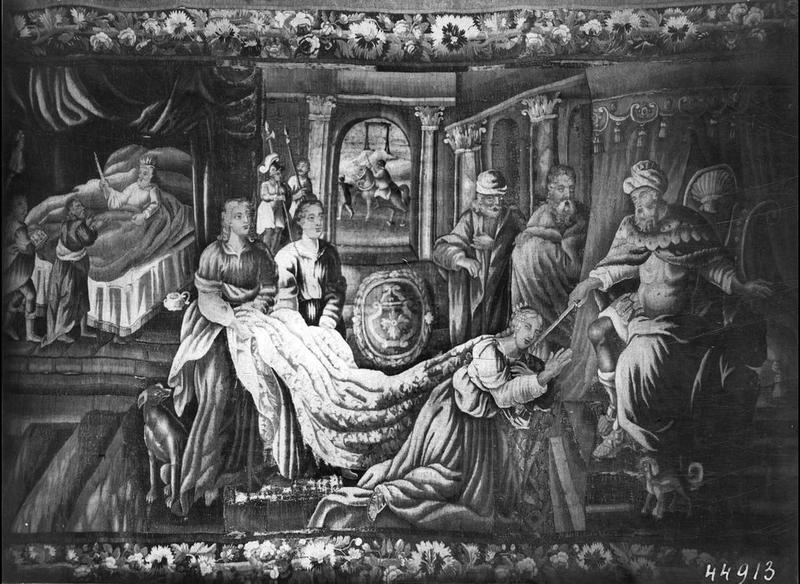 pièce murale : Esther devant Assuérus vue générale - © Ministère de la Culture (France), Médiathèque du patrimoine et de la photographie (objets mobiliers), tous droits réservés