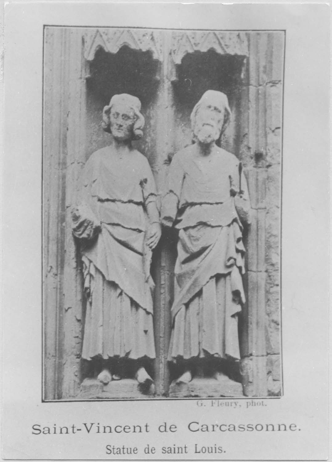 statues : Saint Louis, saint non identifié, vue générale