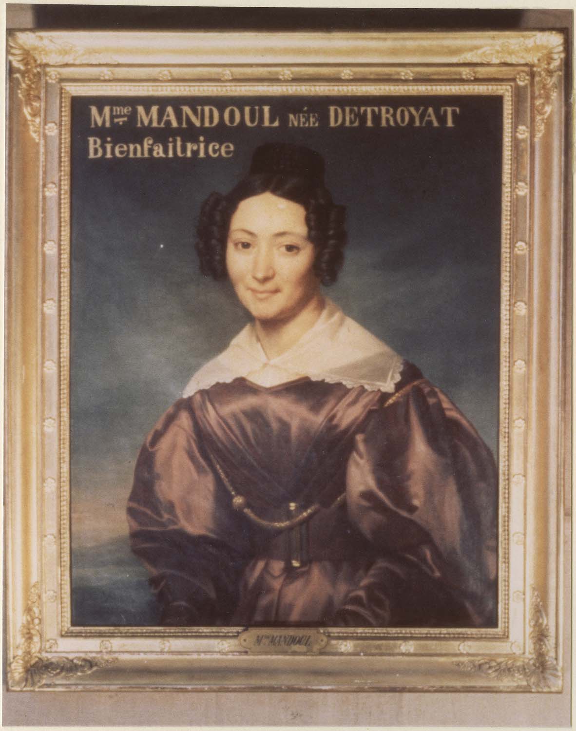 tableau : Madame Mandoul, bienfaitrice, cadre, vue générale