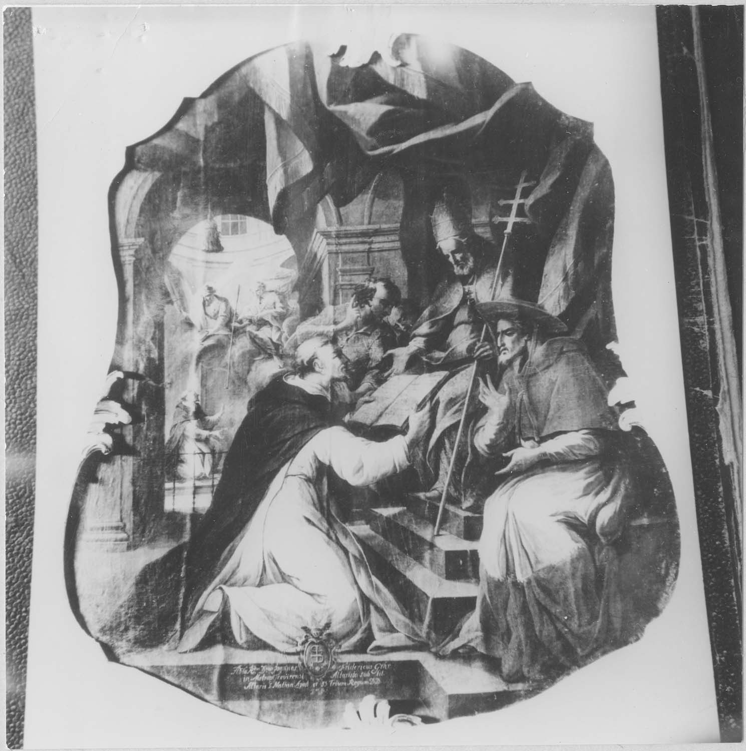 tableau : saint Dominique présentant au pape Honorius III les constitutions de son ordre, vue générale
