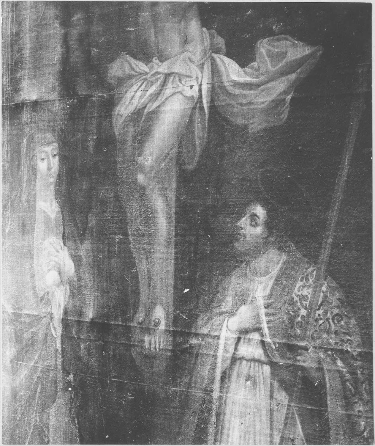Tableau : Le Christ en croix entre la Vierge et saint Martin