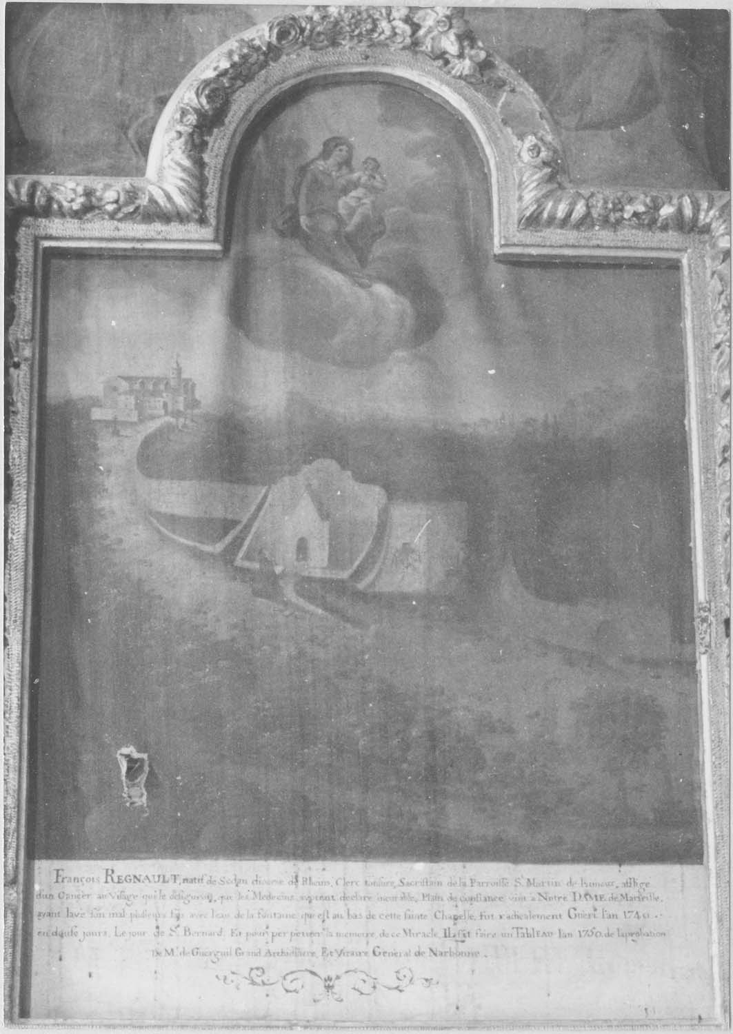 Tableau ex-voto, cadre