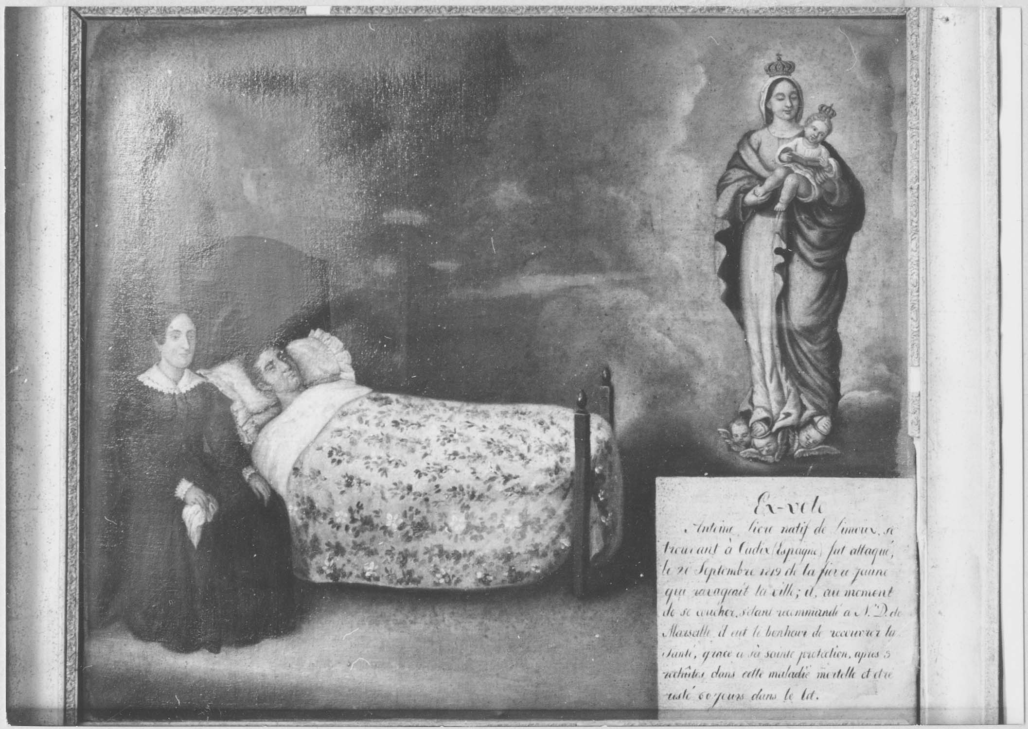 Tableau ex-voto, cadre