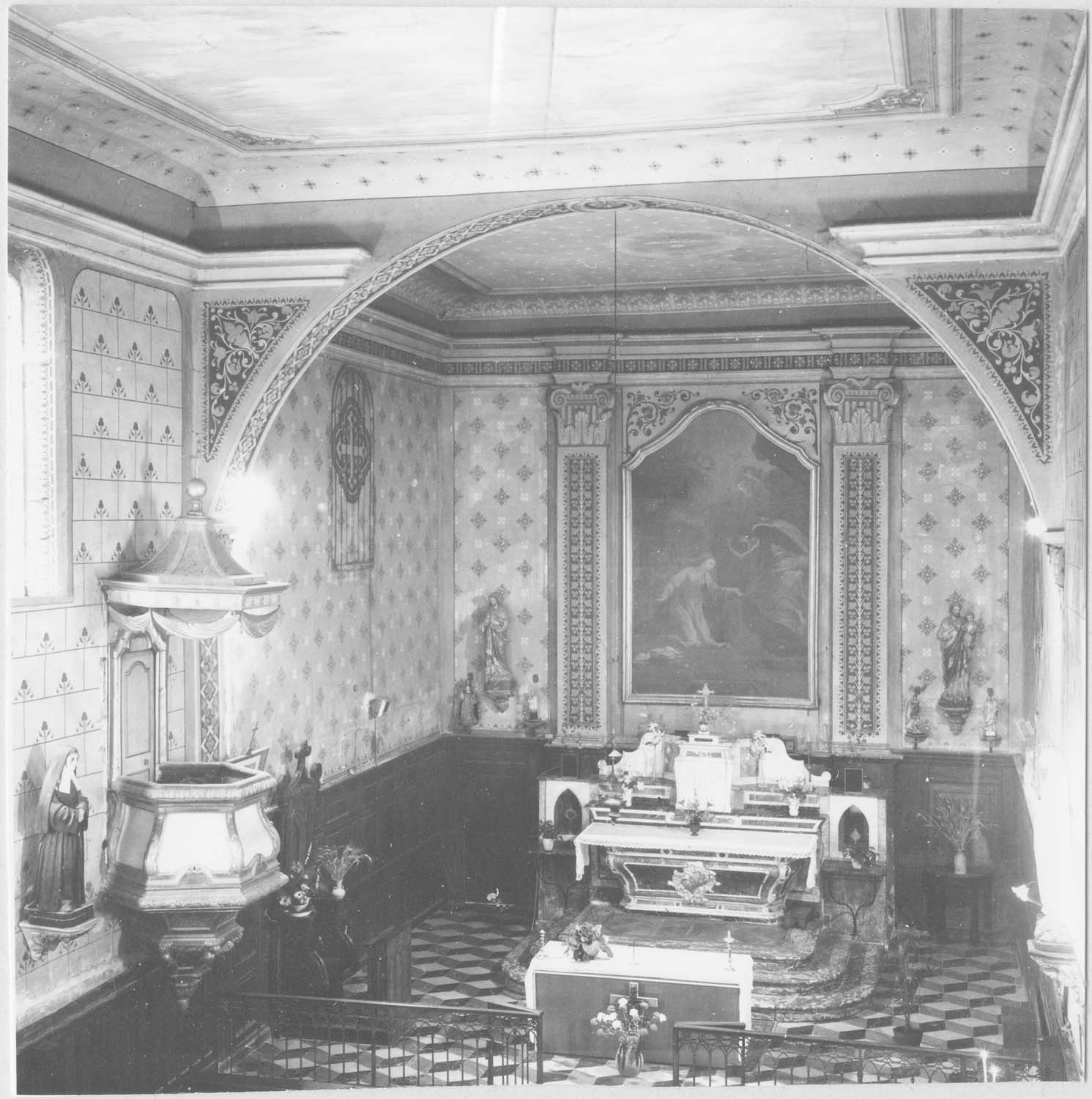 autel, tabernacle, retable, tableau : L'Annonciation (maître-autel), vue générale - © Ministère de la Culture (France), Médiathèque du patrimoine et de la photographie, diffusion RMN-GP