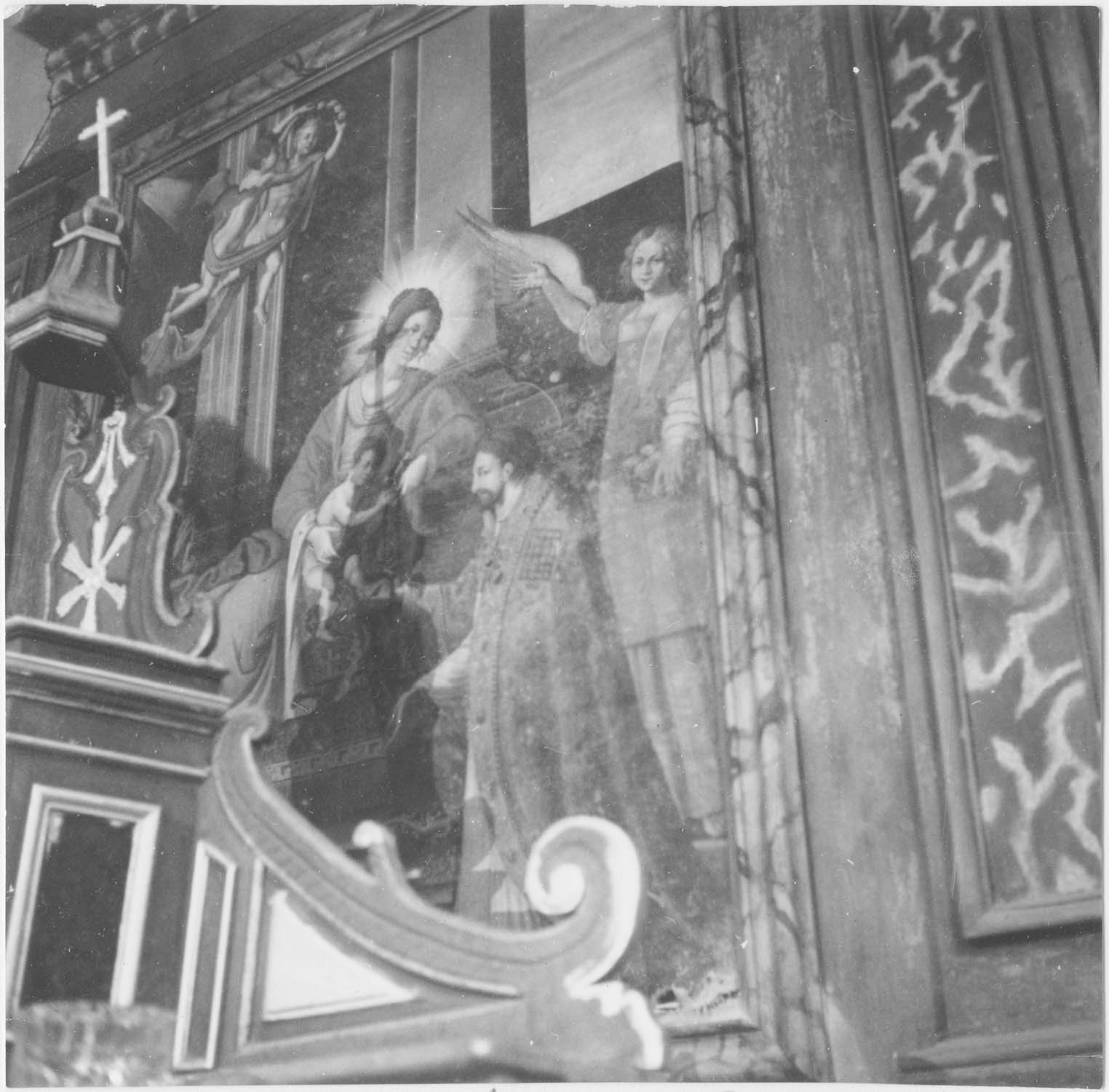 tableau du maître-autel : La Vierge présentant l'Enfant Jésus à saint Martin, vue partielle