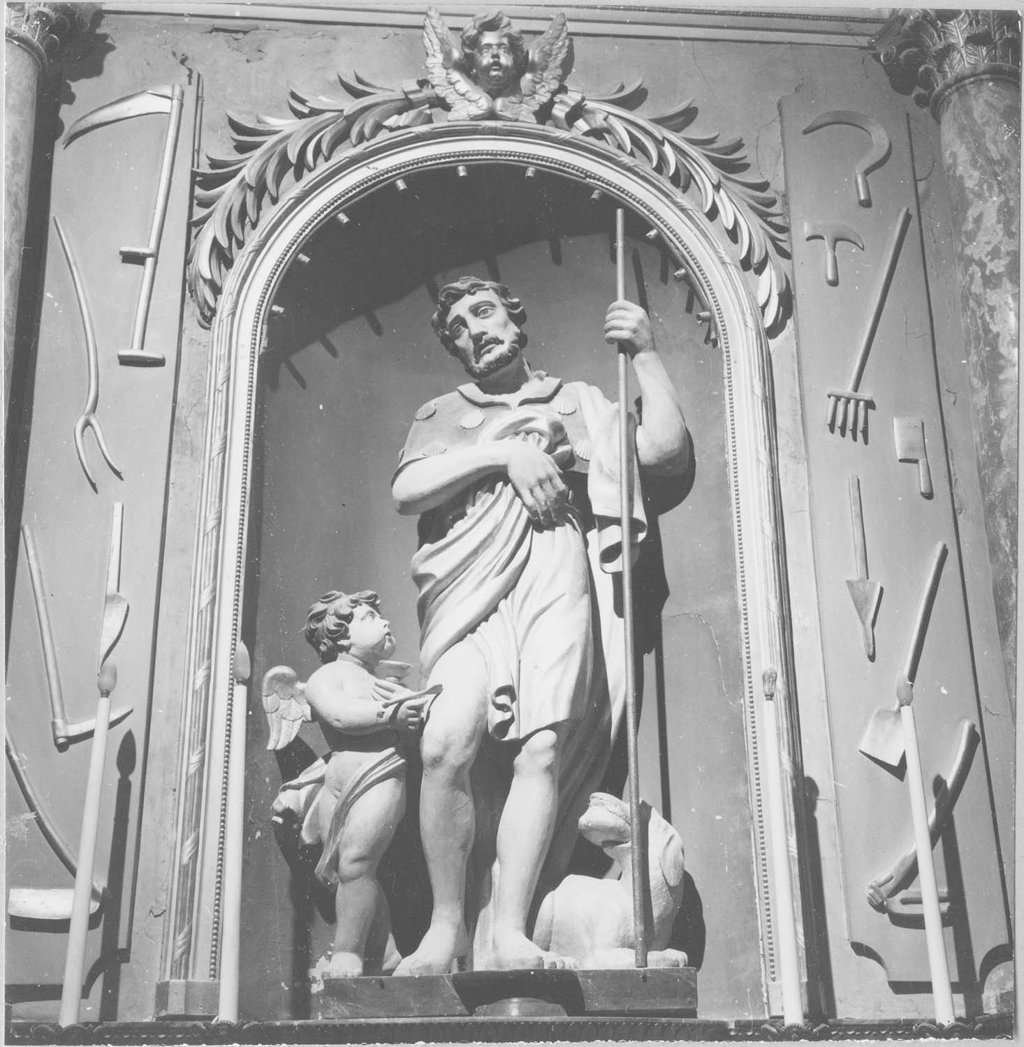 groupe sculpté : Saint Roch, vue générale