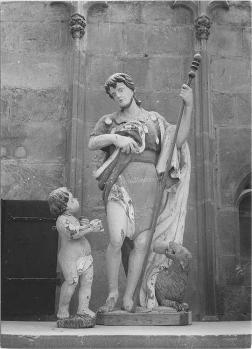 groupe sculpté : Saint Roch, l'ange et le chien