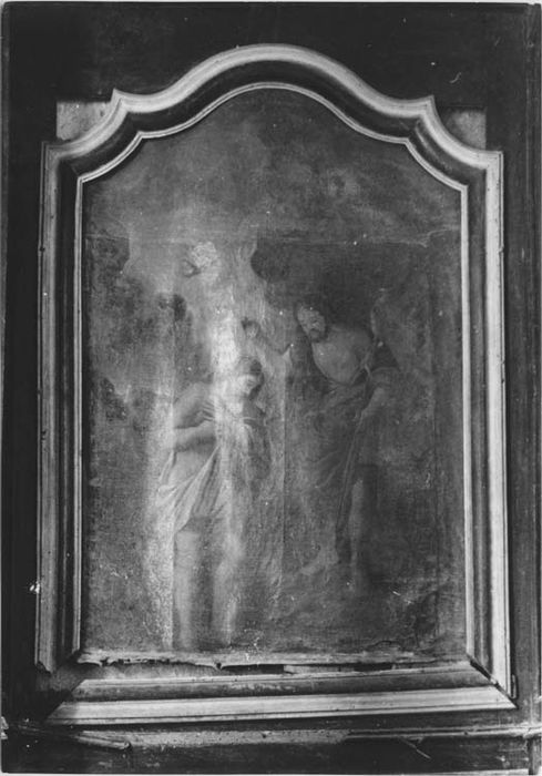 fonts baptismaux (cuve baptismale), lambris, tableau : Baptême du Christ