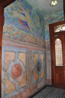 Villa Juturne – Rez-de-chaussée. Vestibule. Vues du décor peint