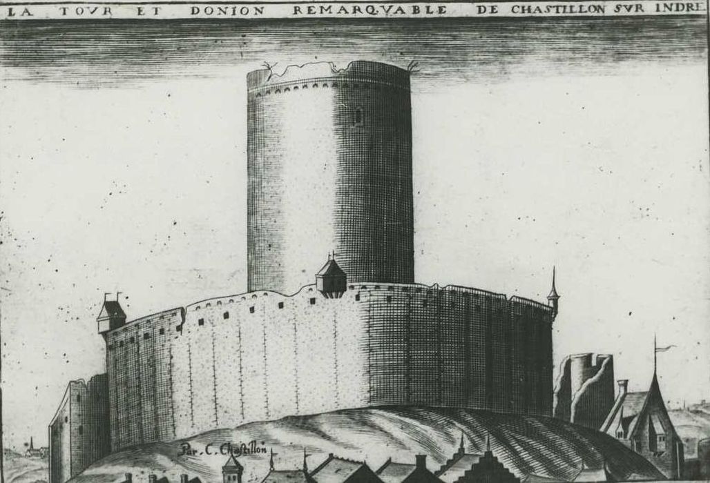 Tour de César : Vue générale d’une gravure du 17e siècle