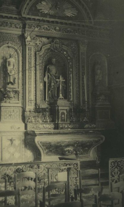 retable du croisillon sud et ses trois statues : Saint Joseph, Sainte Elisabeth de Hongrie et Sainte Germaine Cousin