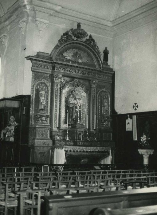 retable du croisillon sud et ses trois statues : Saint Joseph, Sainte Elisabeth de Hongrie et Sainte Germaine Cousin