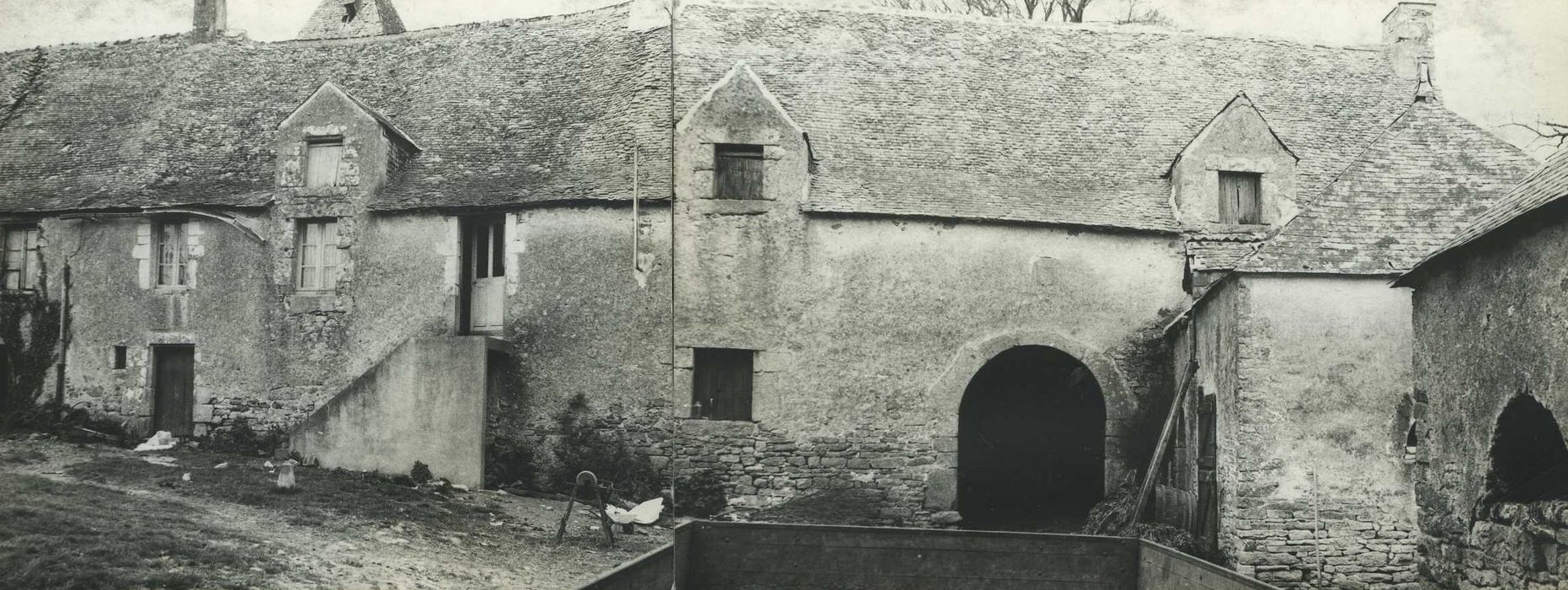 Manoir de Deil : Ferme, aile nord, façade sud, vue générale