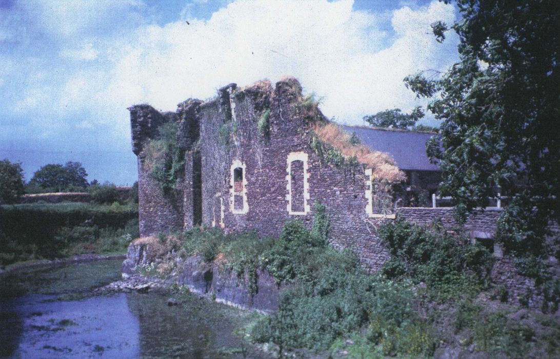 Château de Comper : Courtine et tour ouest, vue générale