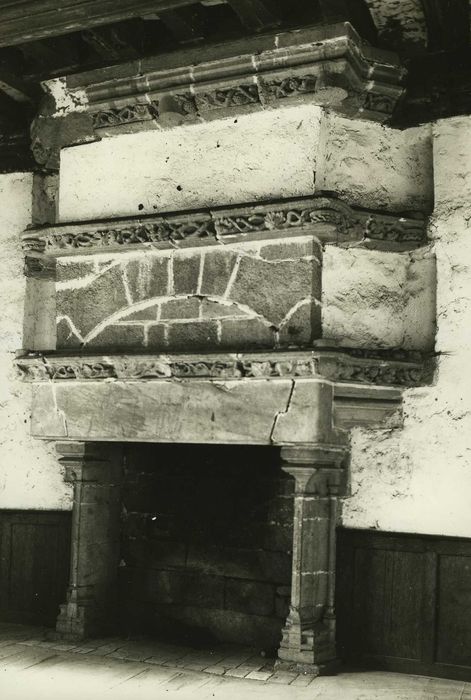 Château de Brignac : 1er étage, cheminée monumentale, vue générale