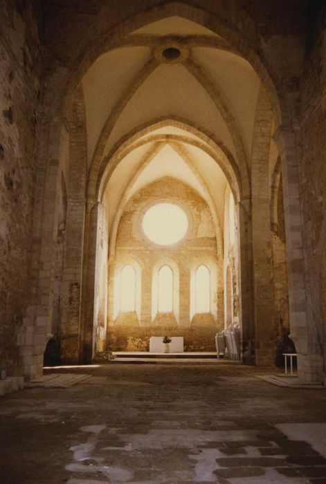 Abbaye Notre-Dame de Fontmorigny : Eglise abbatiale, nef, vue générale