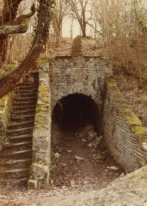 Ancienne forteresse de Montrond : Grand Cavalier, défenses extérieures, sorte nord de la galerie, vue générale